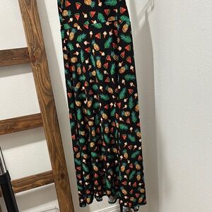 Lularoe Tropical Print Black Maxi Skirt